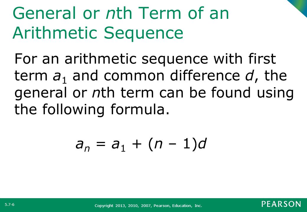 General or nth Term of an Arithmetic Sequence