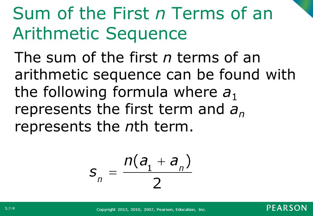 Sum of the First n Terms of an Arithmetic Sequence
