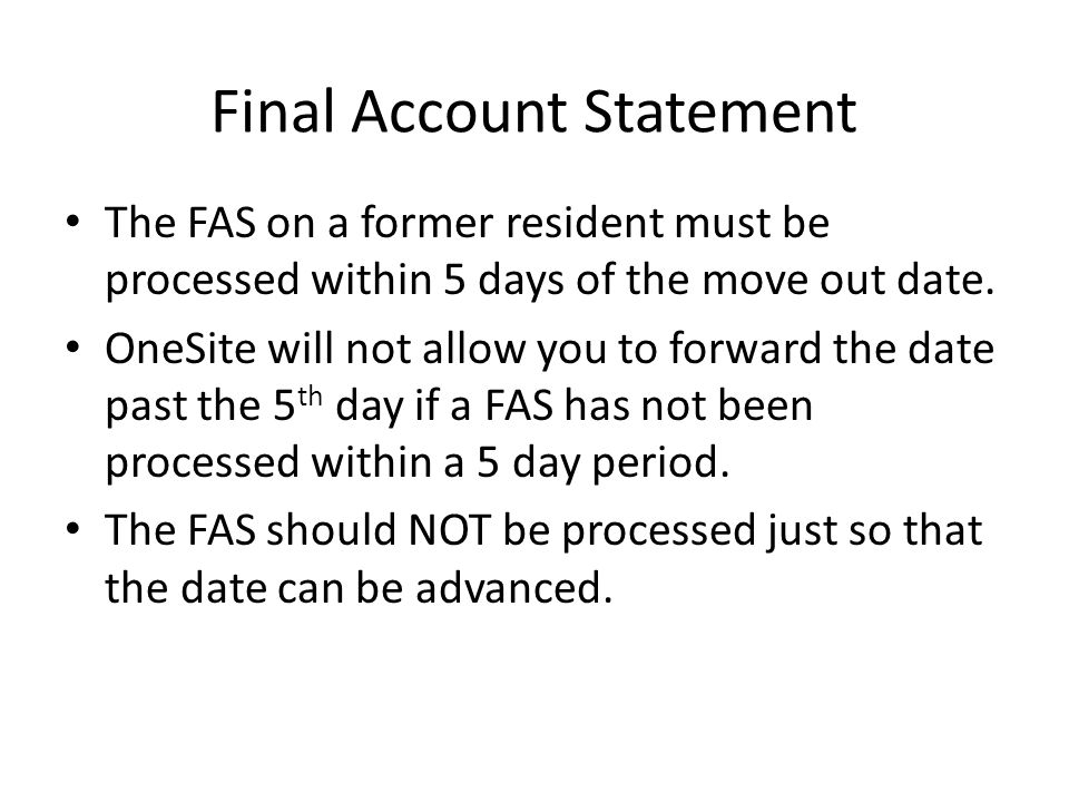 Final Account Statement
