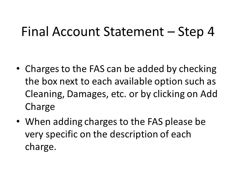 Final Account Statement – Step 4