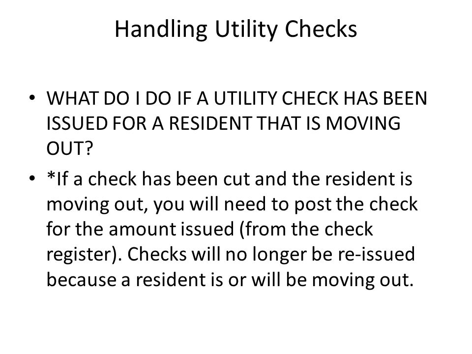 Handling Utility Checks