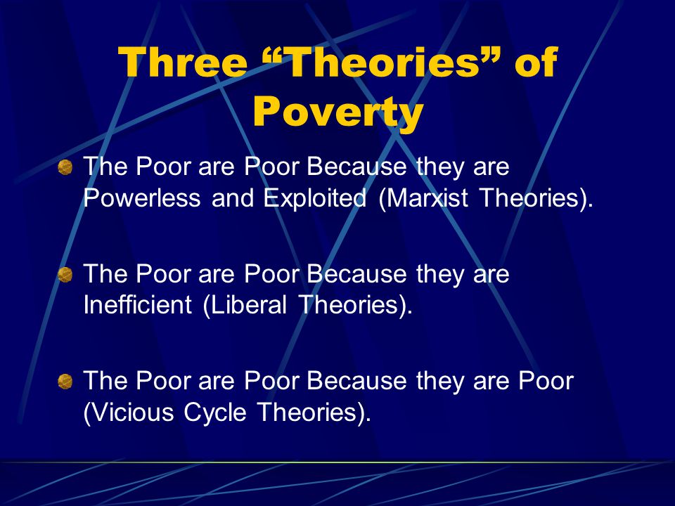 Three Theories of Poverty