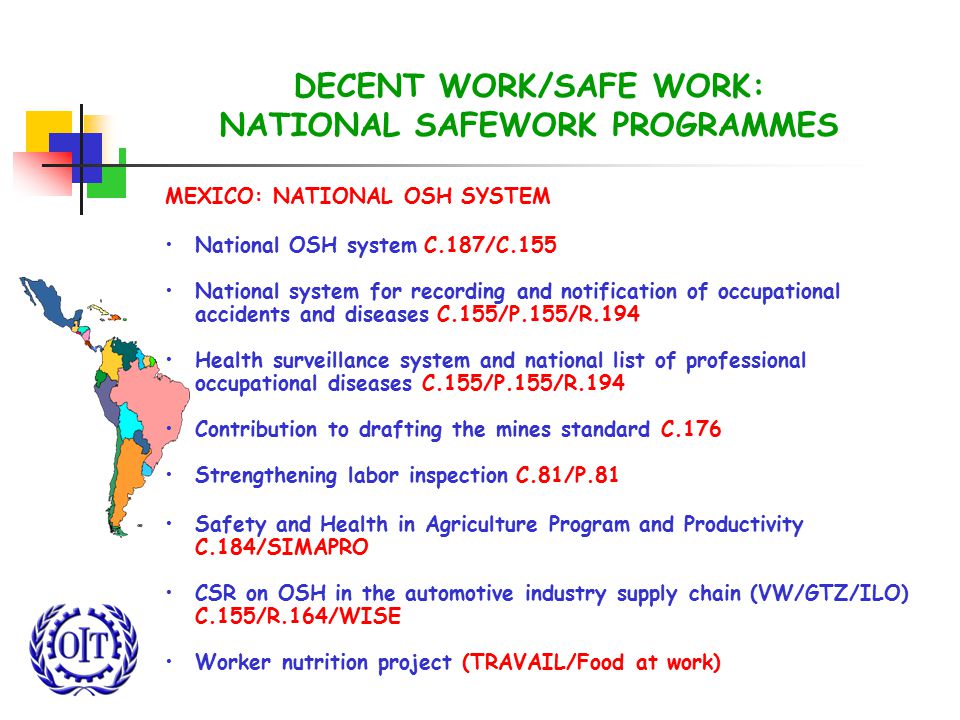 DECENT WORK/SAFE WORK: NATIONAL SAFEWORK PROGRAMMES