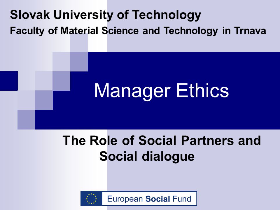 The Role of Social Partners and Social dialogue