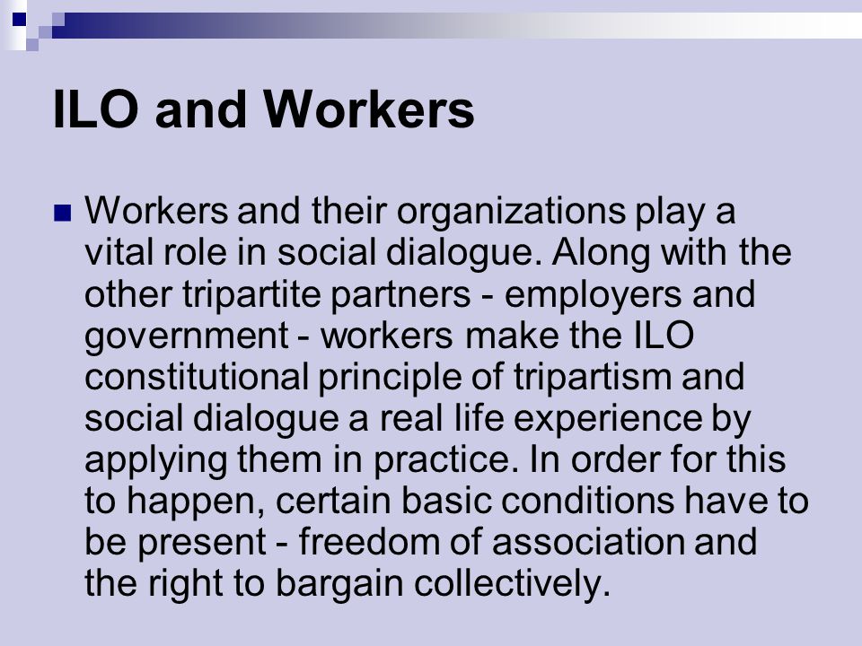 ILO and Workers
