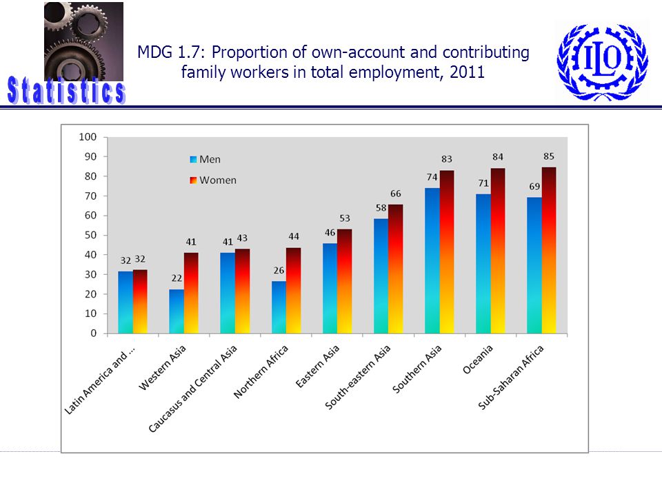 MDG 1.7: Proportion of own-account and contributing family workers in total employment, 2011