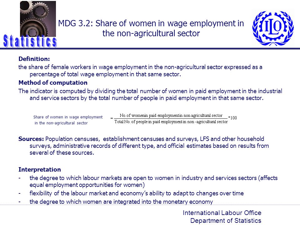 MDG 3.2: Share of women in wage employment in the non-agricultural sector