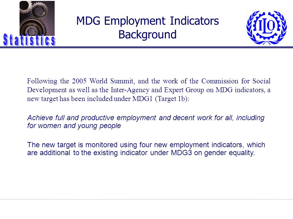 MDG Employment Indicators Background