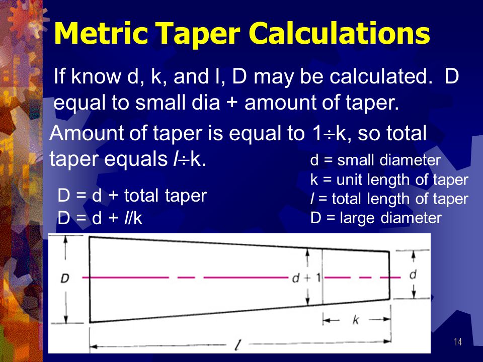 Tapers and Taper Turning - ppt video online download