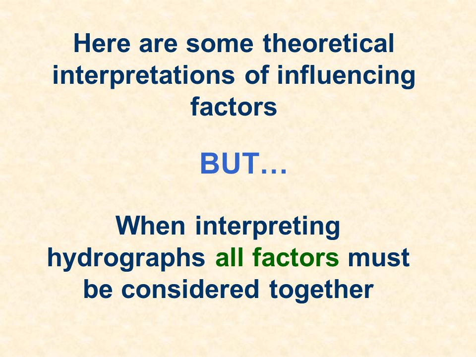BUT… Here are some theoretical interpretations of influencing factors
