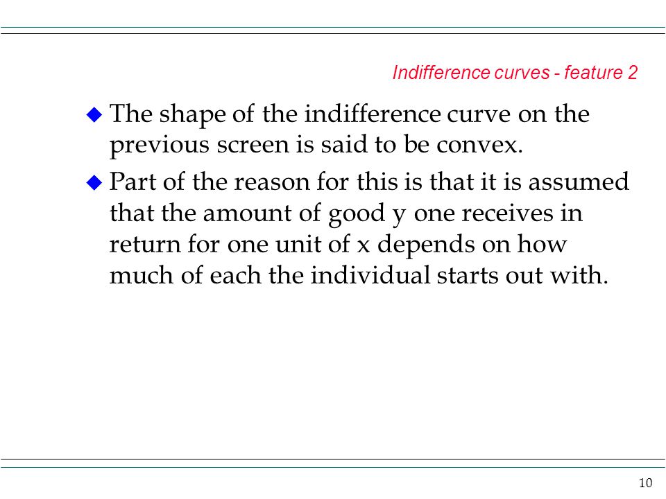 Indifference curves - feature 2