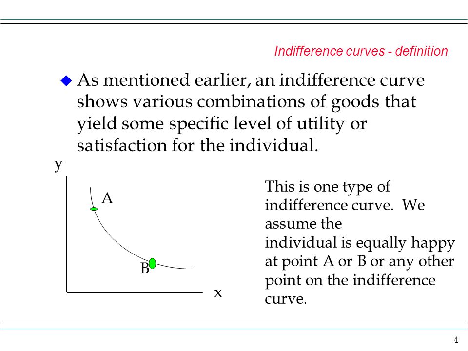 Indifference curves - definition