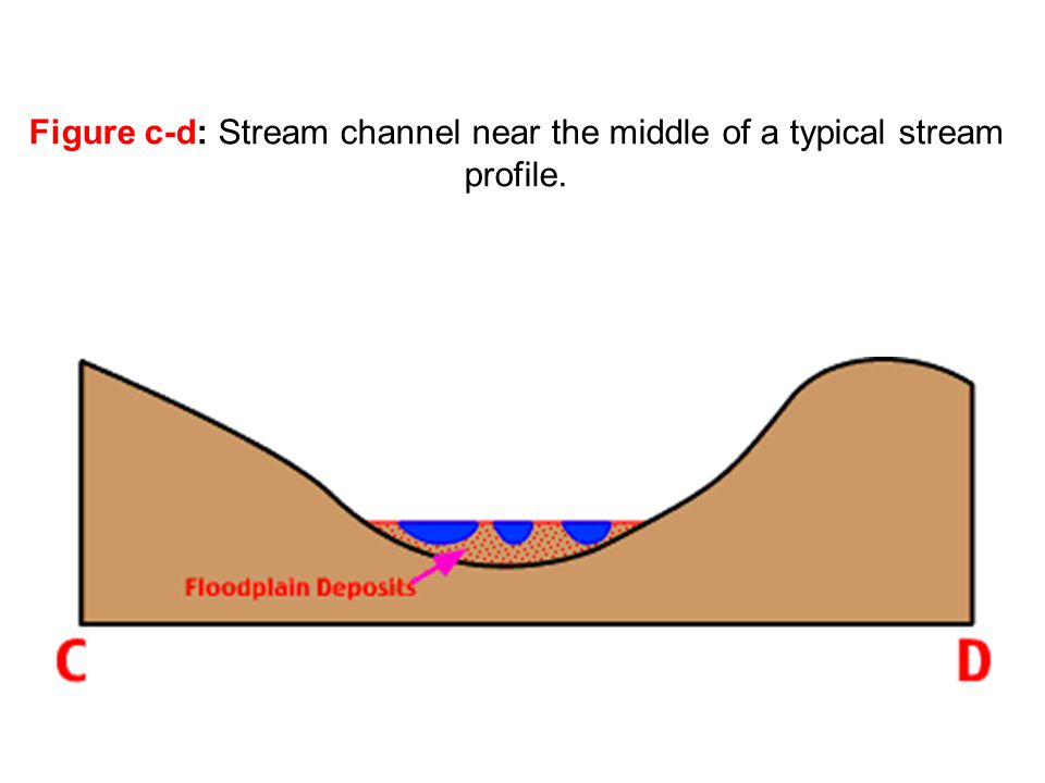 Figure c-d: Stream channel near the middle of a typical stream profile.