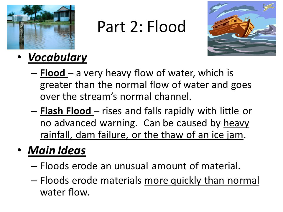 Part 2: Flood Vocabulary Main Ideas