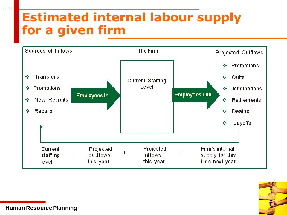 Estimated internal labour supply for a given firm