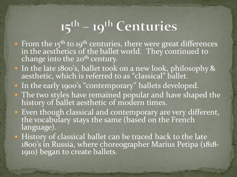 15th – 19th Centuries