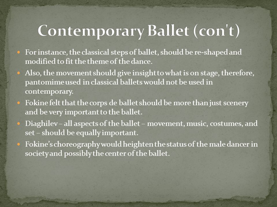 Contemporary Ballet (con t)