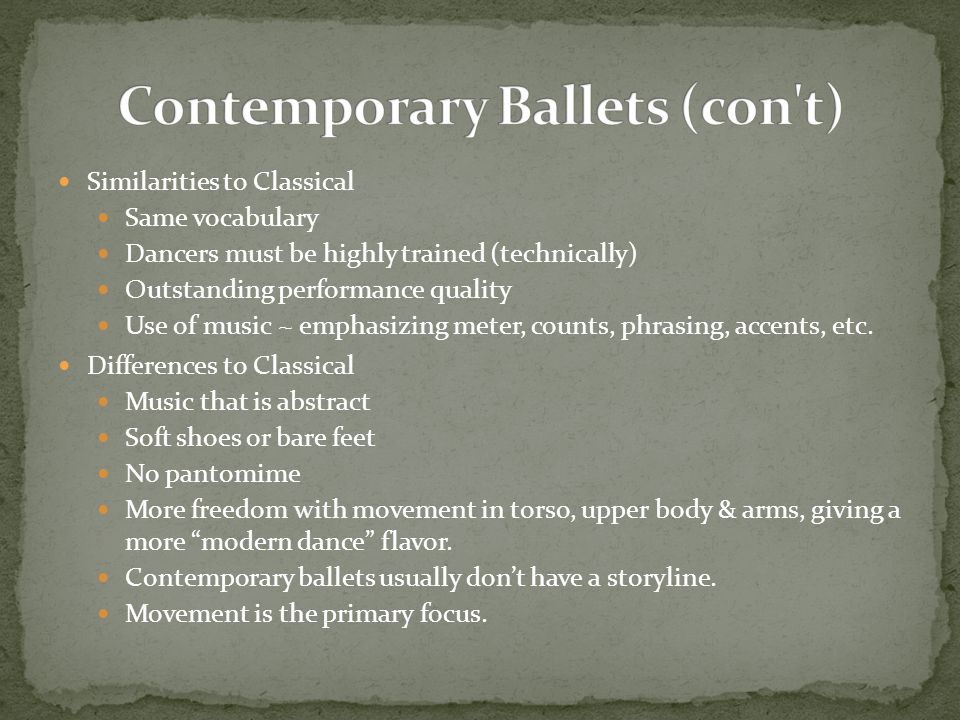 Contemporary Ballets (con t)