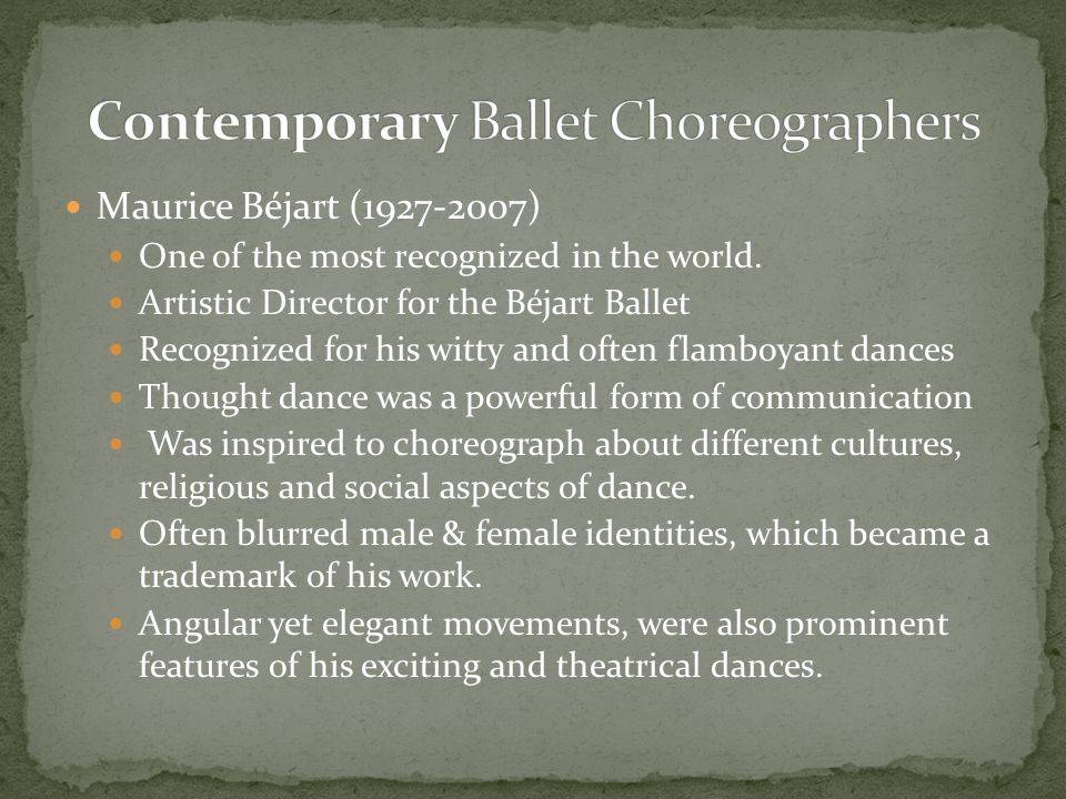 Contemporary Ballet Choreographers