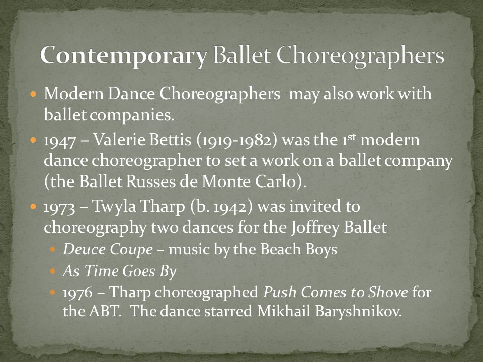 Contemporary Ballet Choreographers