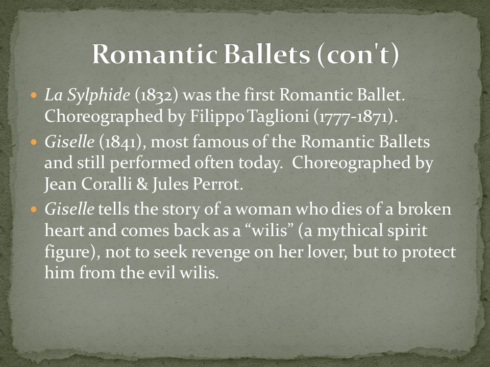 Romantic Ballets (con t)
