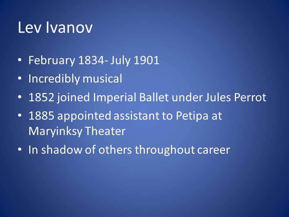 Lev Ivanov February July 1901 Incredibly musical