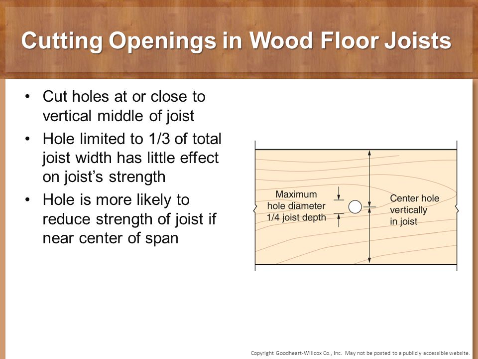 Cutting Openings in Wood Floor Joists
