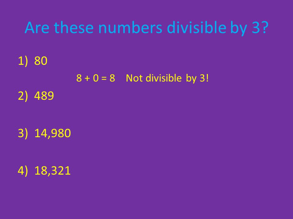 Are these numbers divisible by 3