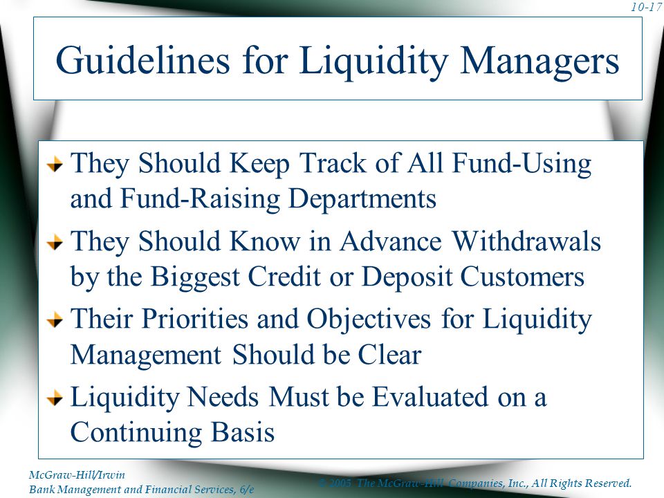Guidelines for Liquidity Managers