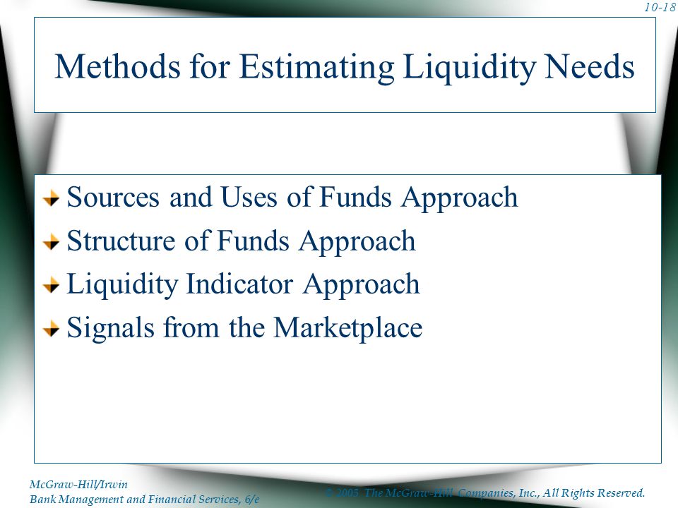 Methods for Estimating Liquidity Needs