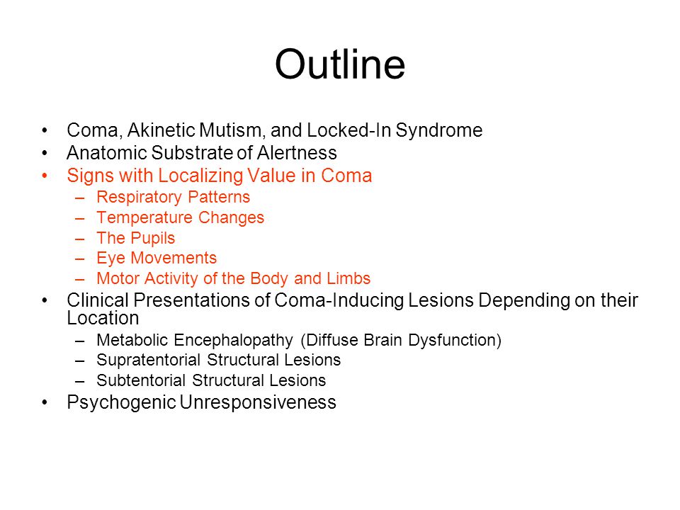 The Localization of Lesions Causing Coma - ppt download