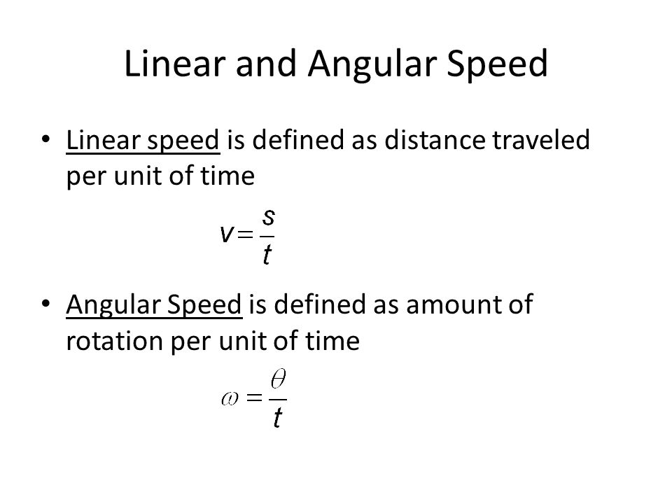 Angular Speed is defined as amount of rotation per unit of time. 
