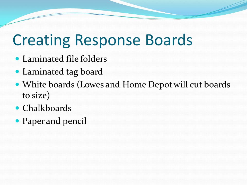 Creating Response Boards