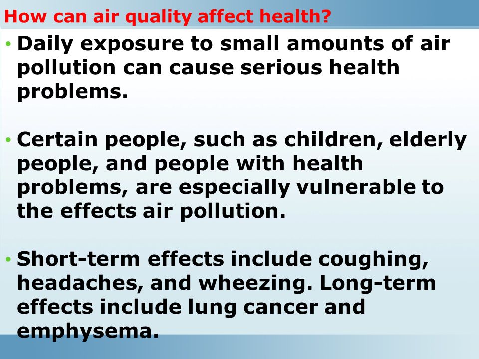 How can air quality affect health