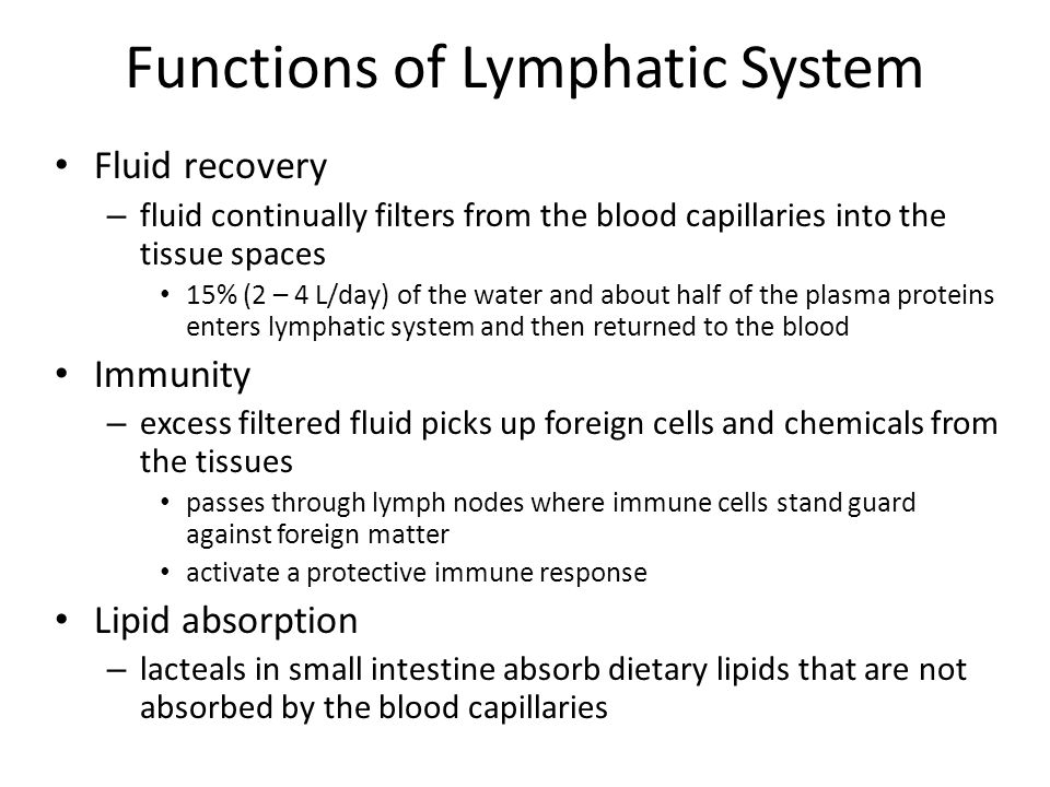 Functions of Lymphatic System
