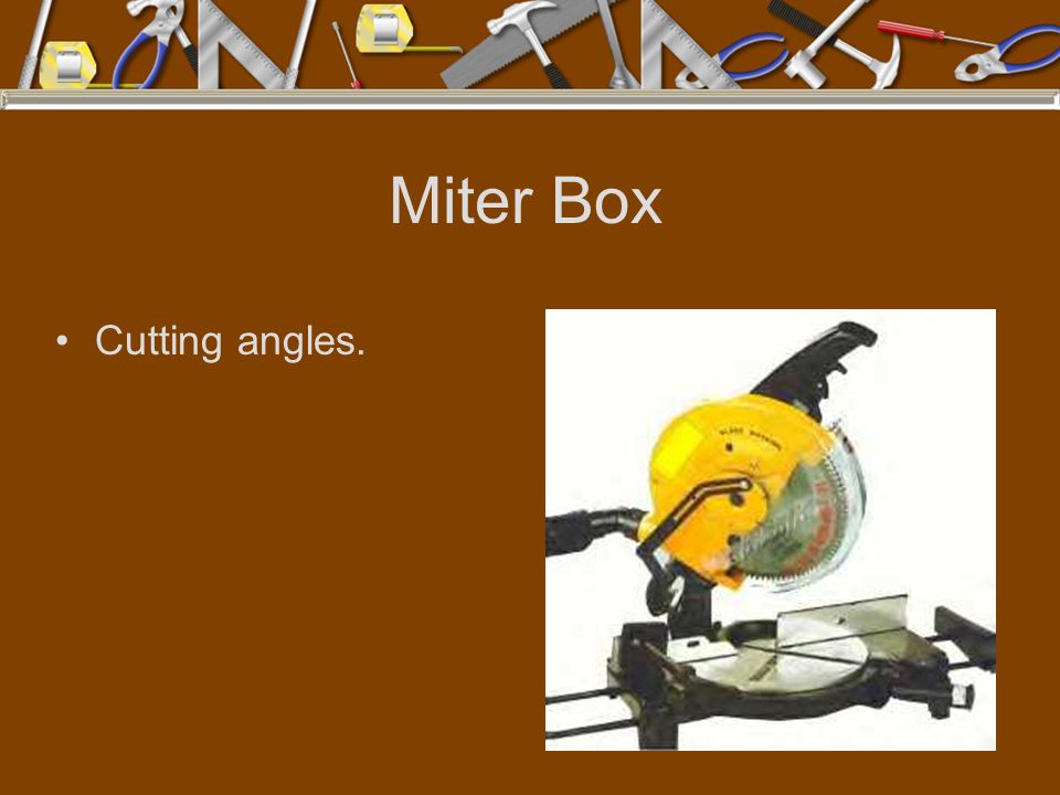 Miter Box Cutting angles.