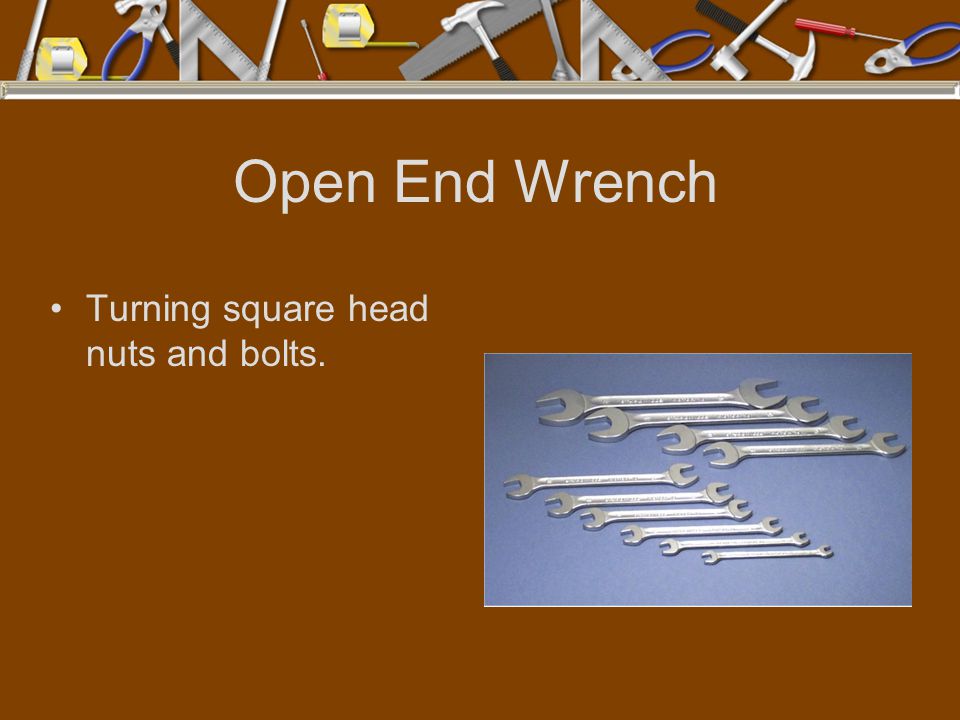 Open End Wrench Turning square head nuts and bolts.