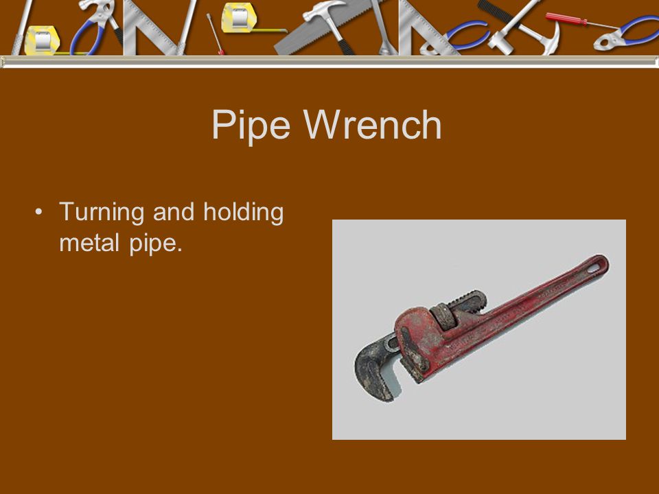 Pipe Wrench Turning and holding metal pipe.