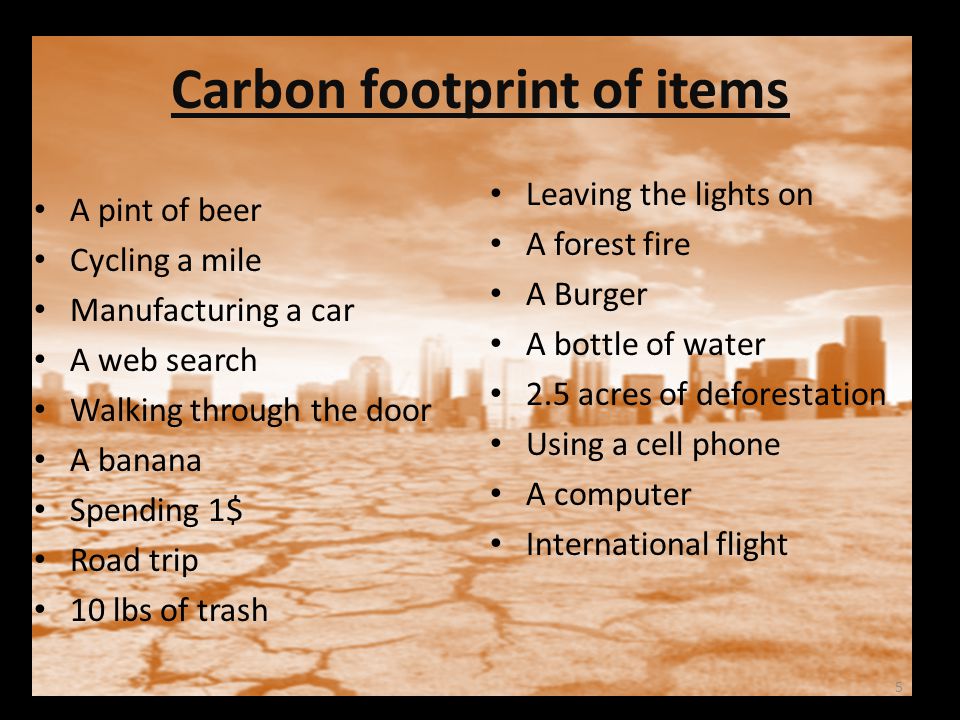 Carbon footprint of items