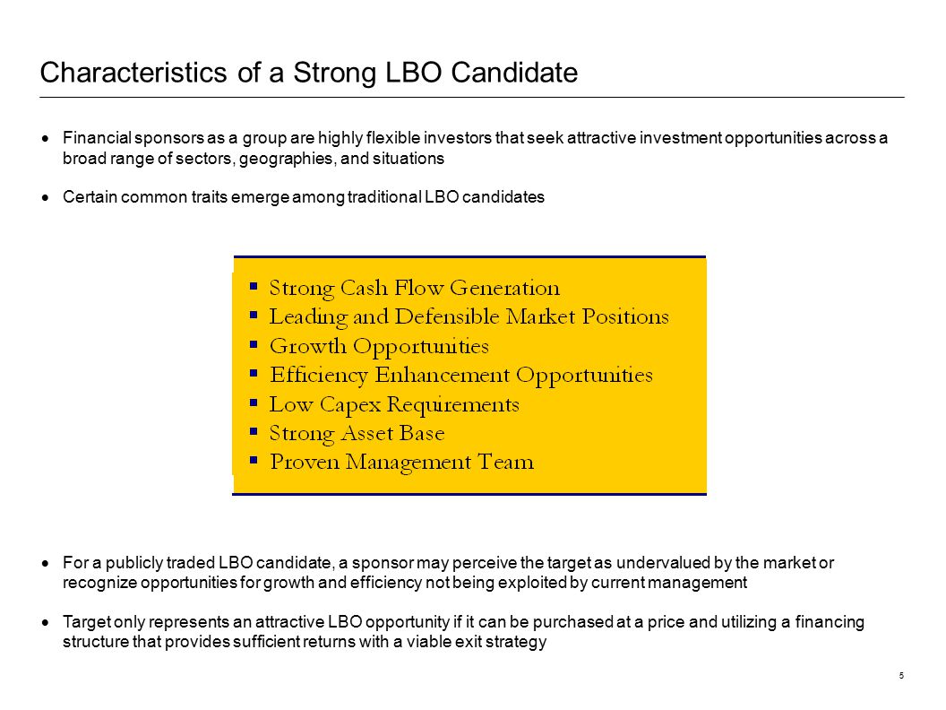 LBO Candidate Characteristics