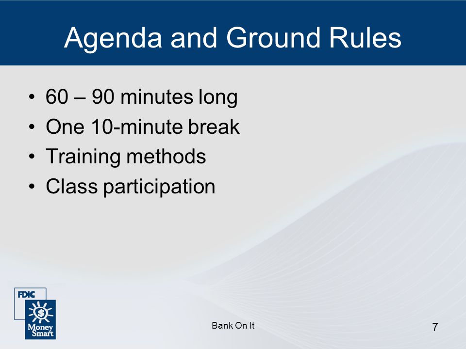 Agenda and Ground Rules
