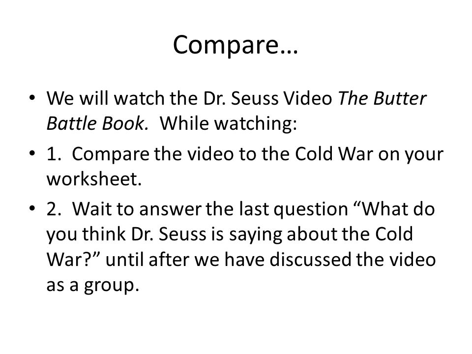 butter battle book cold war comparison