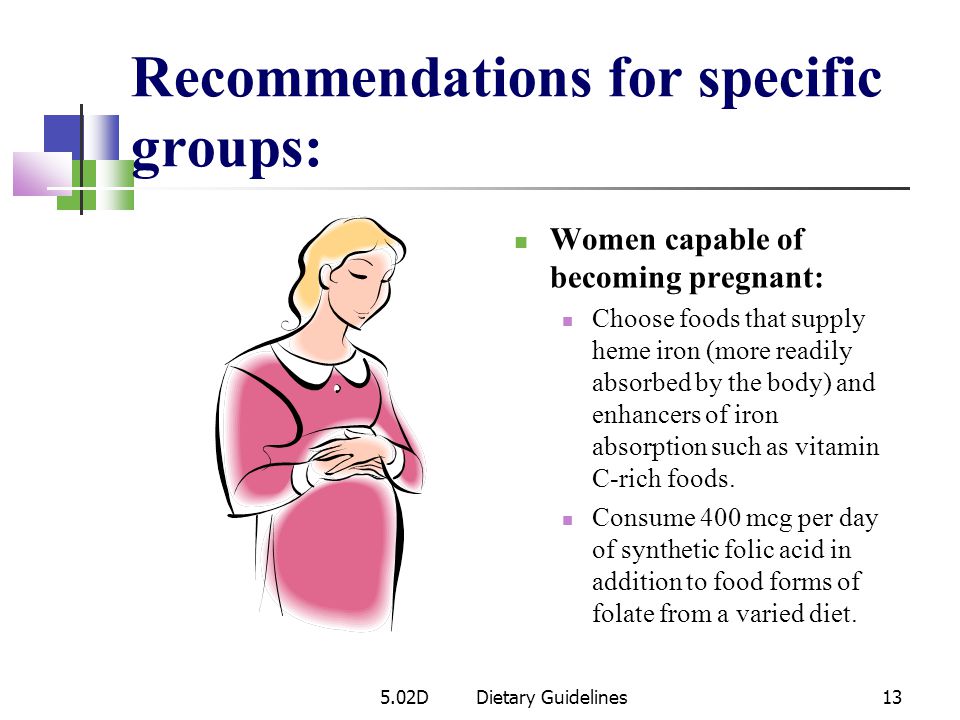 Recommendations for specific groups: