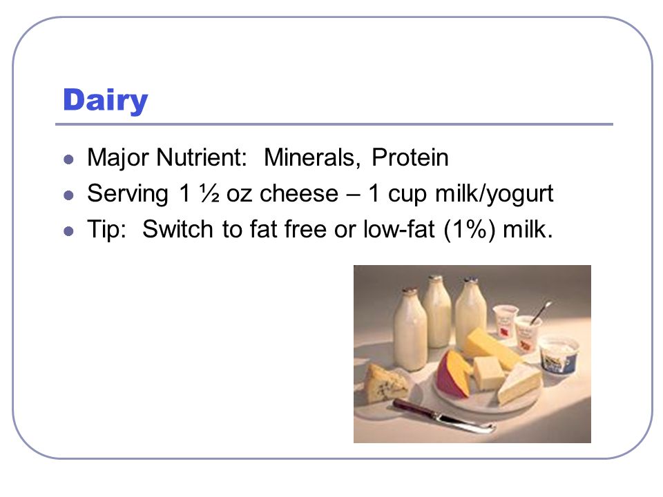 Dairy Major Nutrient: Minerals, Protein