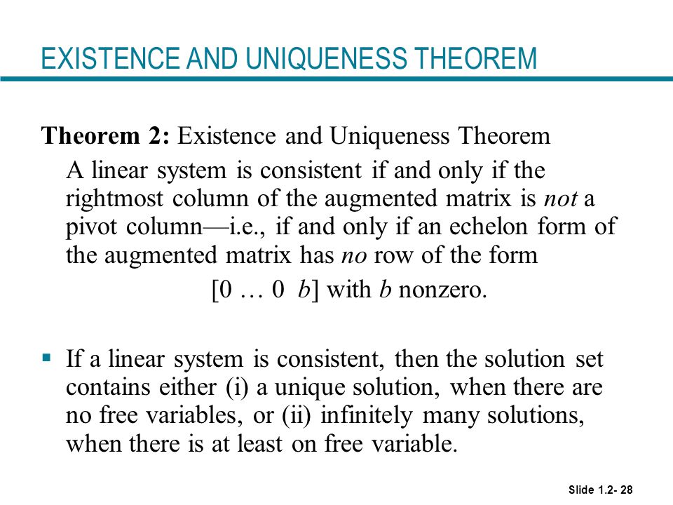 EXISTENCE AND UNIQUENESS THEOREM