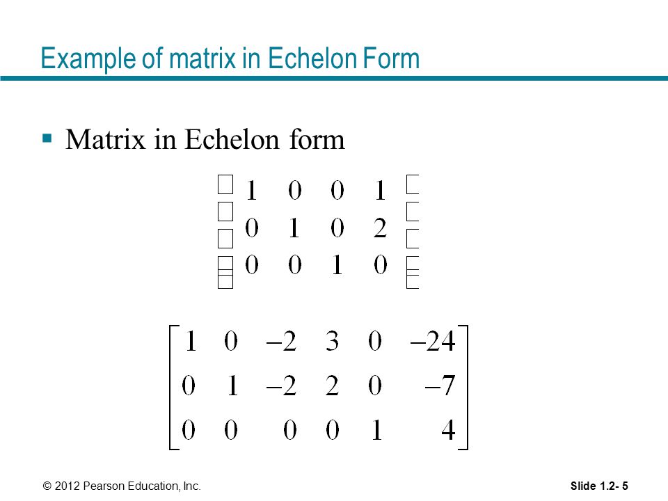 Example of matrix in Echelon Form