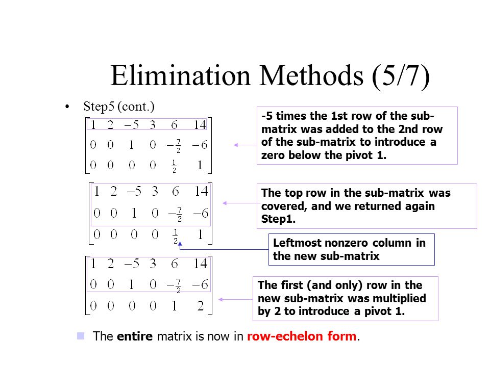 Elimination Methods (5/7)