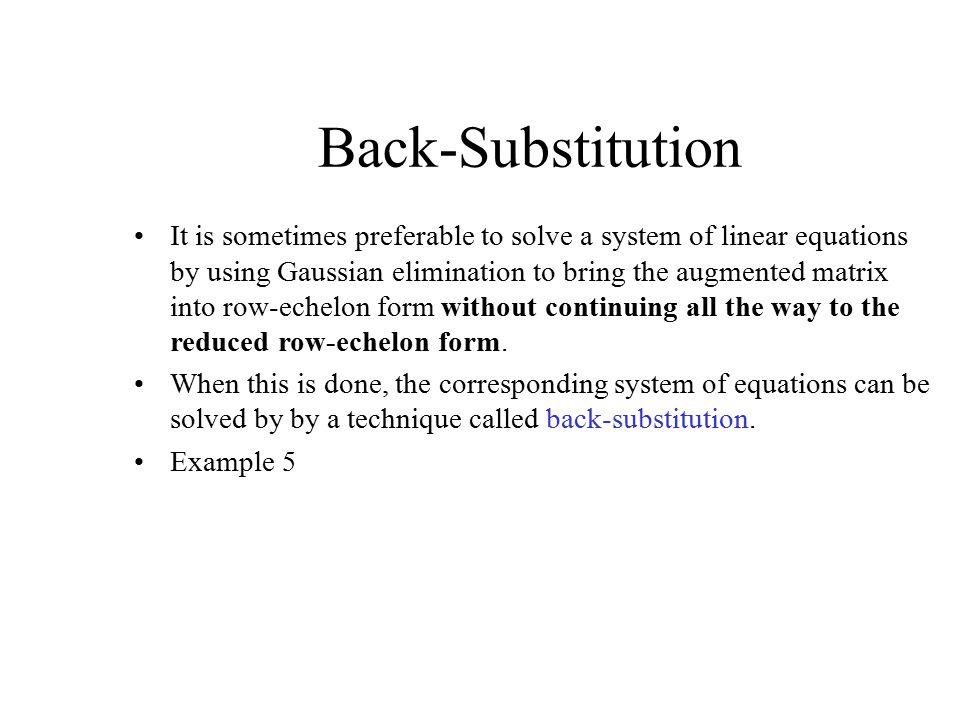 Back-Substitution