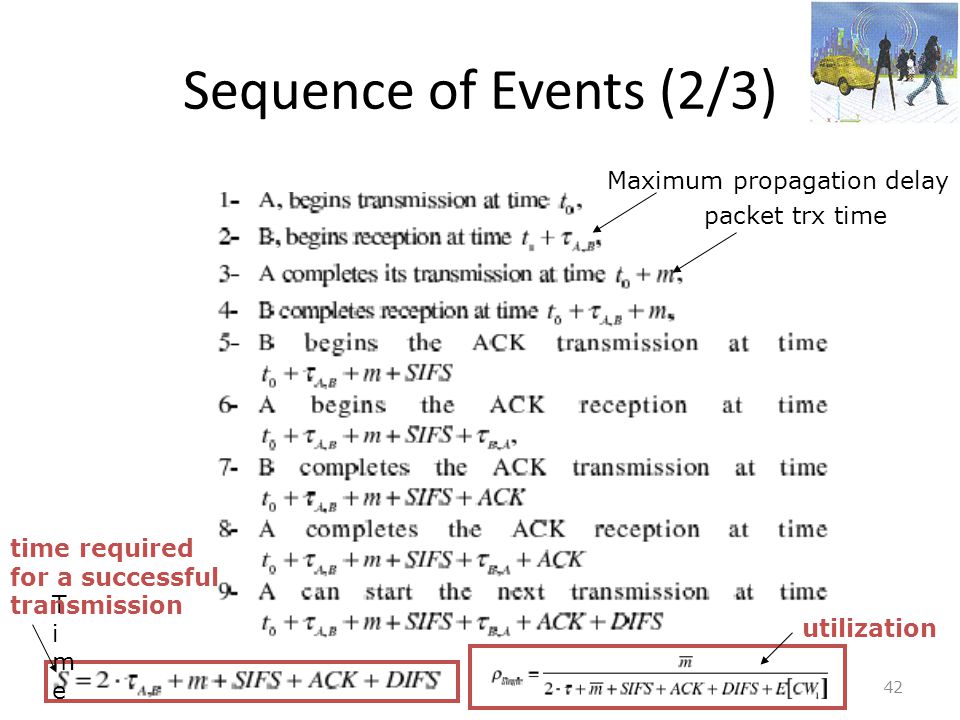 Sequence of Events (2/3) Maximum propagation delay packet trx time