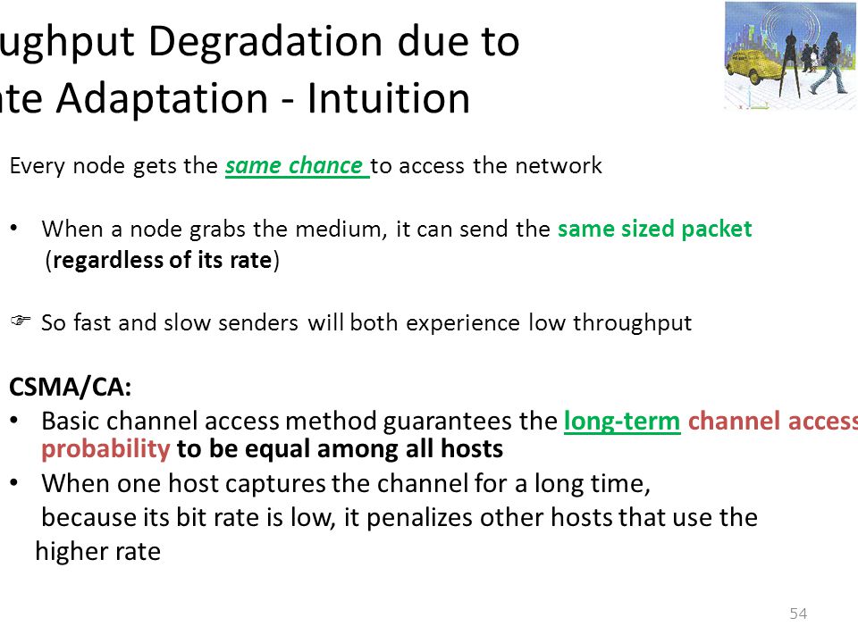 Throughput Degradation due to Rate Adaptation - Intuition
